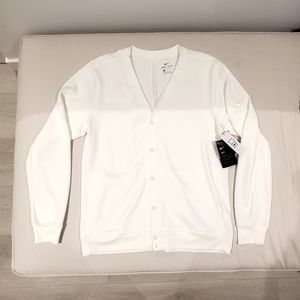 Nike White dri-fit cardigan size medium